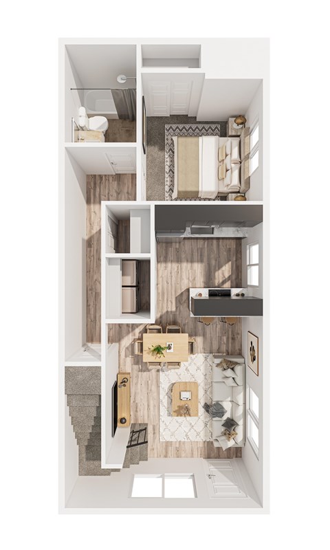 Floor plan for 4 beds, 2 baths